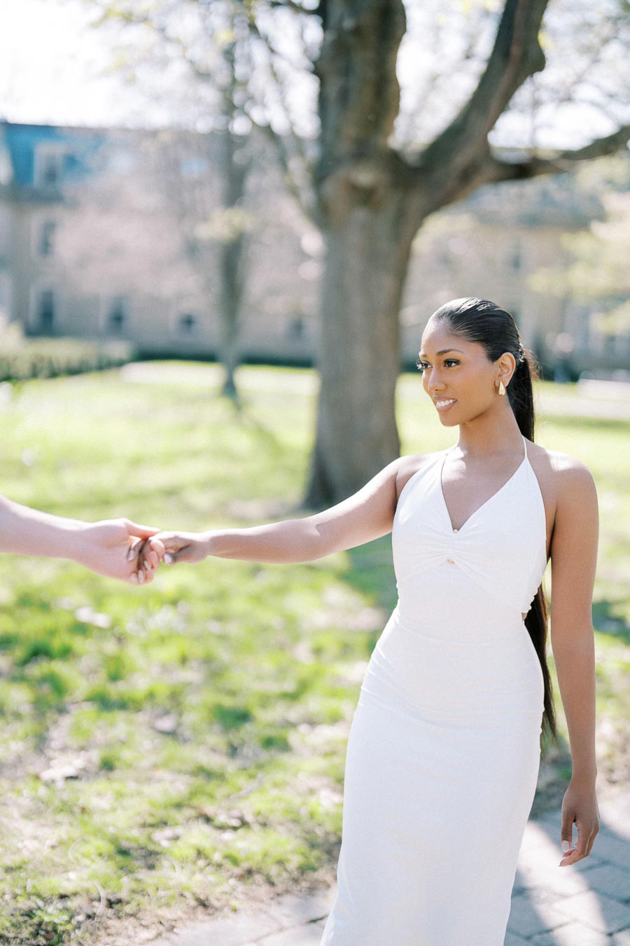 Cecilia and Julian during their engagement session at the University of Toronto
