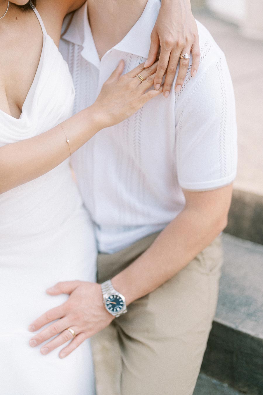 Close-up of engagement rings during Dundurn Castle engagement photoshoot
